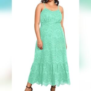 PINUP FASHION Plus Size Embroidery Dress